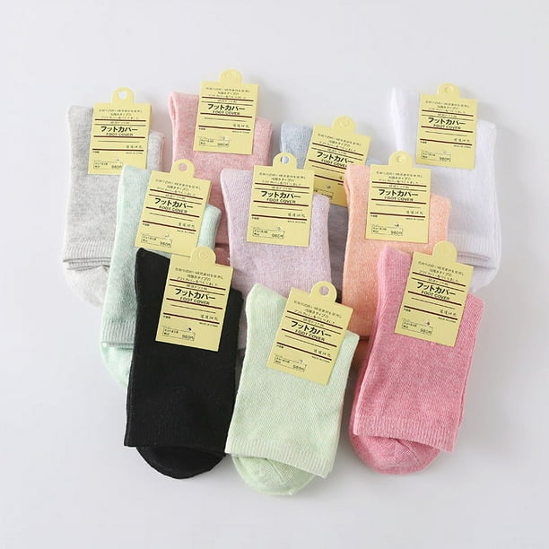 Calcetines de algodón de color liso, calcetines de algodón para mujer de color caramelo de otoño e invierno, calcetines de mujer de tubo medio, calcetines de suelo