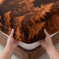 thumbnail image 3 of Full Size Fitted Sheet Set - Burnt Orange Forest 3 Piece Bedding Sets 16" Deep Pocket Fitted Sheet with 2 Pillowcases Pine Trees Modern Mysterious Art Brushed Microfiber Hotel Luxury Bed Sheets, 3 of 9