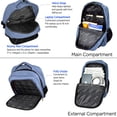 thumbnail image 5 of DALIX Back to School College Large Backpack in Navy Blue 3 Pack Assorted Cotton Face Masks, 5 of 7