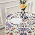 thumbnail image 6 of Coolnut Bohemia Round Tablecloth, Wrinkle Free Soft Table Cloth with Lace, 60 Inch Table Cover for Kitchen Dining Tables, Hotels, Banquets, Camping Parties House Decor, 6 of 7