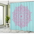 thumbnail image 4 of Ambesonne Mandala Shower Curtain, Eastern Retro Lotus Motif, 69"Wx70"L, Turquoise Pink, 4 of 4