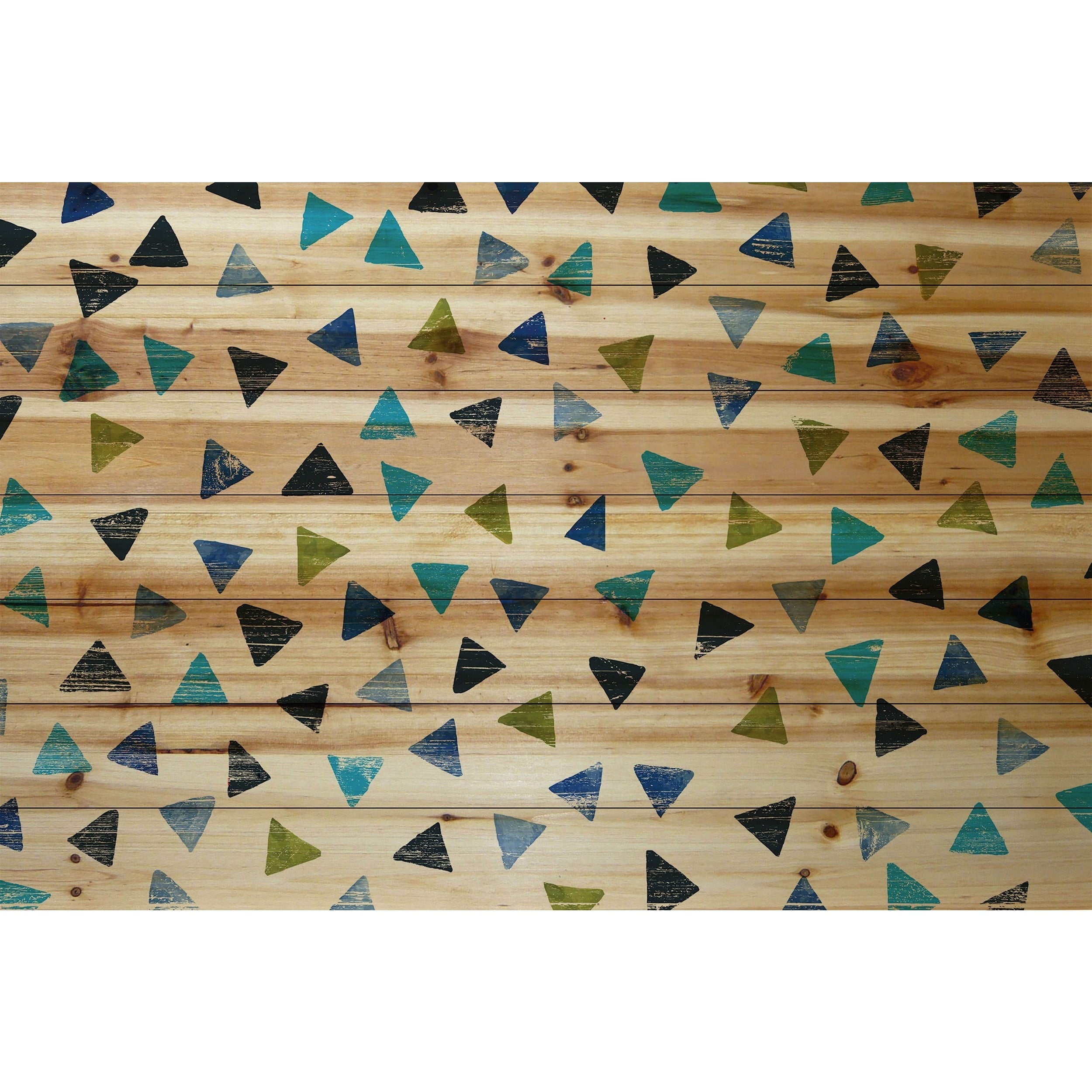 Marmont Hill - "Triangle Confetti" Painting Art Print on Natural Pine Wood