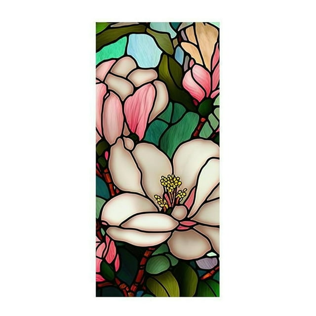 Window Film Colorful Glass Film Easy to Install UV Protection Vintage Glass Window Decal Home Decoration K One Size