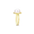 thumbnail image 4 of 9mm White Freshwater Cultured Pearl Ring in Yellow Plated Sterling Silver for Women, 4 of 6