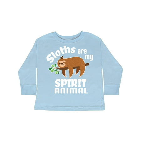 

Inktastic Sloths Are My Spirit Animal with Cute Sloth Illustration Gift Toddler Boy or Toddler Girl Long Sleeve T-Shirt