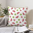 thumbnail image 4 of KLL Watermelon And Kiwi Decorative Throw Pillow Covers Velvet Soft for Couch Sofa Bedroom Living Room Outdoor (No pillow core)- 20"x20", 4 of 5