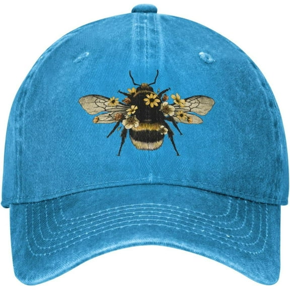 Vintage Washed Distressed Adjustable Bee Bee Womens Denim Baseball Cap Mom Trucker Hat Cap for Women Unisex