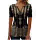 thumbnail image 2 of Puntoco 2024, tops a la moda de verano para mujer, moda de verano para mujer, top Sexy con estampado de pliegues regulares para mujer, top de manga corta con cuello en V y botones, 2 of 5