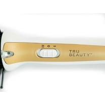 Tru Beauty 2-in-1 Hot Styling Brush, Ionic Tourmaline Barrel, 2 Heat Settings, Swivel Cord - Black/Gold