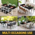 thumbnail image 5 of Black Gnomes Christmas Table Cloths for 6 Foot Rectangle Tables, Xmas Weeping Balls Snowflake Patio Waterproof Elastic Fitted Tablecloths, Washable Rectangular Table Cover for Camping, 5 of 8