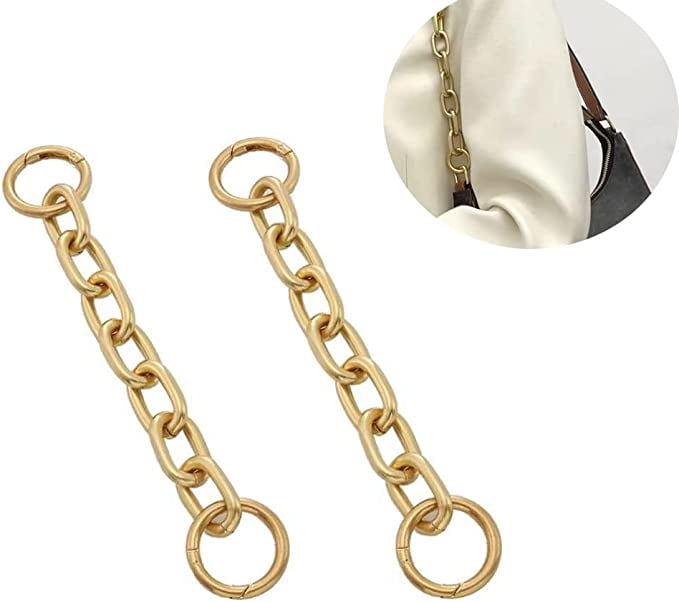 FKKWUOT Gold Purse Chain Strap,Purse Strap Extender for Coach Bag,Chain  Replacement Accessories for Crossbody and Various Styles Bags (Brown)