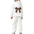 thumbnail image 4 of Tiijoy Little Girls Tracksuit Bow Print Casual Hoodie Sweatpants Sweatsuits, Sizes 6-7, 4 of 6