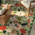 thumbnail image 4 of 5x7 ft Living Room Area Rug Machine Washable Boho Area Rug Non Slip Floral Vintage Low Pile Large Rug for Living Room, Bedroom, Farmhouse, Dining Room, 4 of 12