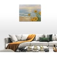 thumbnail image 4 of Sunflower Beach Decor Wall Art Coastal Ocean Waves Pictures Sunset Seascape Canvas Painting Nature Home Modern Artwork Decorations Framed for Bathroon Living Room Bedroom Office 16 x 12 inch, 4 of 6