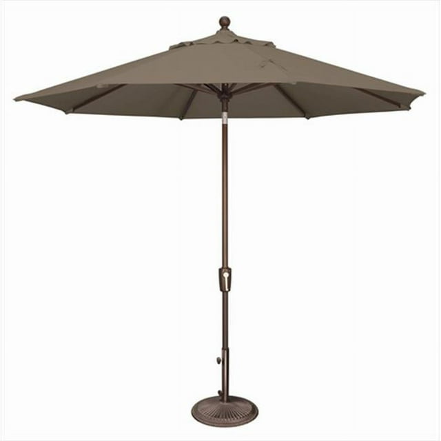 SimplyShade Parasol de Marché Octogonal Inclinable à Bouton-Poussoir 9 Pieds Taupe