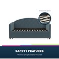 Queer Eye Liam Upholstered Daybed and Trundle, Twin/Twin, Navy Blue