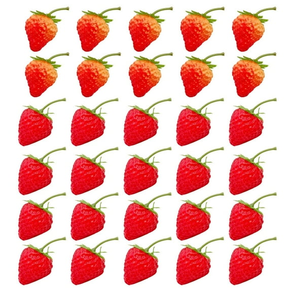 Chendee 30Pcs Simulation Plastic Mini Strawberry Model Display Photography Props