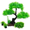 thumbnail image 1 of Juego de plantas artificiales de plástico para acuario mediano/9,4" (verde) Rojo Verde MX-0128833FYD, 1 of 5