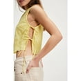 thumbnail image 4 of yunLCZ Women Shirts Embroidery Flower Tank Tops For Women Y2K Sleeveless Square Neck Tie Up Cropped Vest Summer Chic Going Out Blouse Women's Cap Sleeve Tank Tops Yellow M, 4 of 4