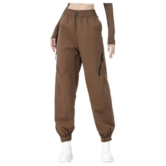 Women's Athletic Hiking Cargo Joggers Pants Outdoor Workout Lightweight Quick Dry UPF 50 Zipper Pockets