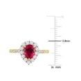 thumbnail image 3 of 2.38 Carat (ctw) Lab-Created Ruby Pear Engagement Ring with White Topaz in 10K Yellow Gold, 3 of 5