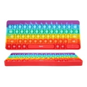 Keyboard Fidget Pop It Toy Sensory Alphabet Poppet Toy Silicone Bubble Number Fidget Blocks for Kid