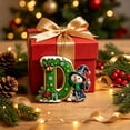 thumbnail image 3 of JeashCHAT Initial Letter Christmas Snowman Ornaments, Green Personalized Initial Christmas Ornaments, 2D Flat Acrylic Hanging Pendant Christmas Tree Decoration, Xmas Gifts, D, 3 of 6
