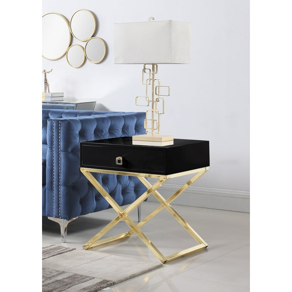 Chic Home Rochester Nightstand Side Table with Self Closing Drawer ...