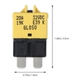 thumbnail image 3 of 20A 28V DC Disjoncteur à Fusible Standard Réinitialisation Manuelle (Jaune), 3 of 5