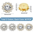 thumbnail image 2 of 80Pcs 2 Colors Rhinestones Sew On Bright Flat Back Beads Buttons with Diamond Crystal Flower Buttons for Clothes Garment Clothing Bags Shoes Dress Wedding Party Decoration 1Box, 2 of 4