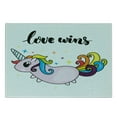 thumbnail image 3 of Pride Cutting Board, LGBT Slogan Writing Unicorn Mascot Character Rainbow Tail, Decorative Tempered Glass Cutting and Serving Board, Small Size, Multicolor, by Ambesonne, 3 of 5
