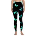 thumbnail image 4 of Goindgs Women's Leggings Elastic Waist Athletic Floral Printed High Waist Stretch Tight Running Sports Yoga Pants Green XXL, 4 of 7