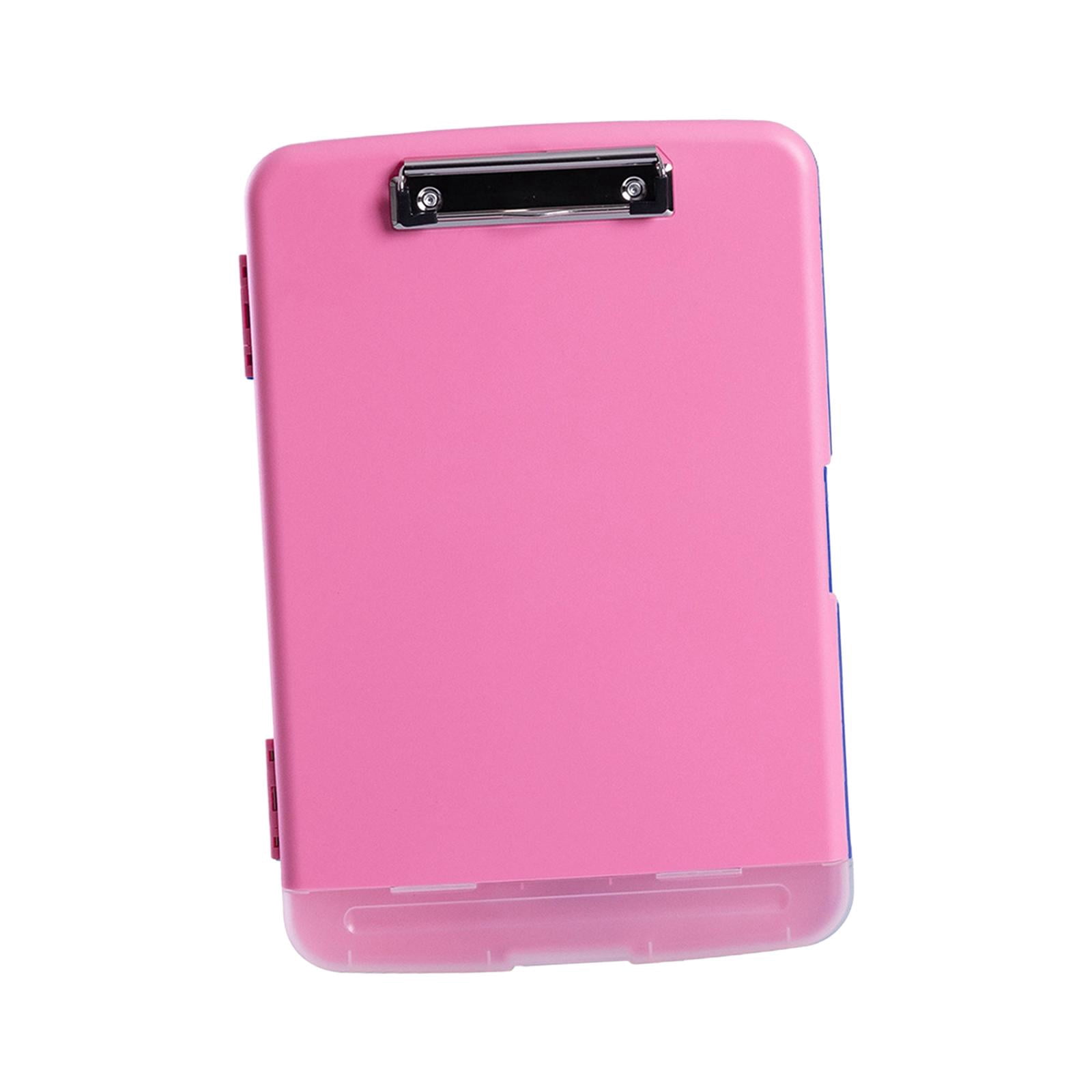 SunniMix Clipboard with Storage Folder with Pen Holder, Dustproof, High Capacity, Nursing pink
