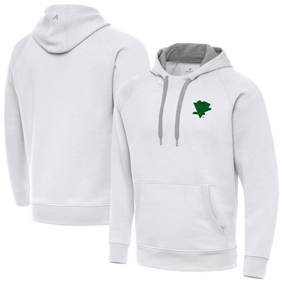 Men's Antigua White Pittsburgh Penguins St. Patrick's Day Victory Pullover Hoodie