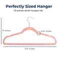 thumbnail image 2 of 20 Pcs. Velvet Hangers - Non-Slip, Sturdy, and Heavy Duty Coat Set with 360° Swivel Hook for Clothes (Pink), 2 of 4