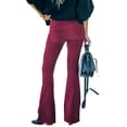 thumbnail image 5 of FASHIONWT Women Corduroy High-Rise Slim-Fit Lady Flared Trousers, 5 of 5