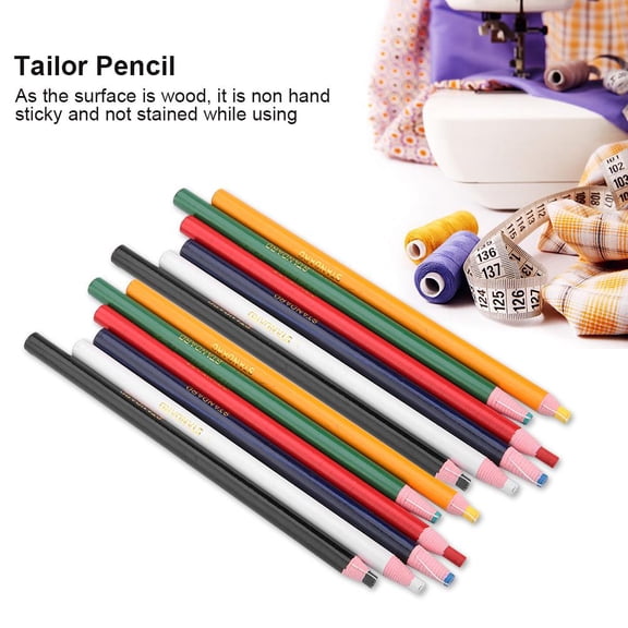 YLSHRF 12pcs/pack Fabric Mixed Colors Erasable Pen Tailor Dressmaker Craft Marking Sewing Accessories, Dressmaker Pencil, Sewing Pencil