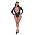thumbnail image 1 of Liquid Onyx Long Sleeve Teddy W/harness Caging Black Qn, 1 of 1
