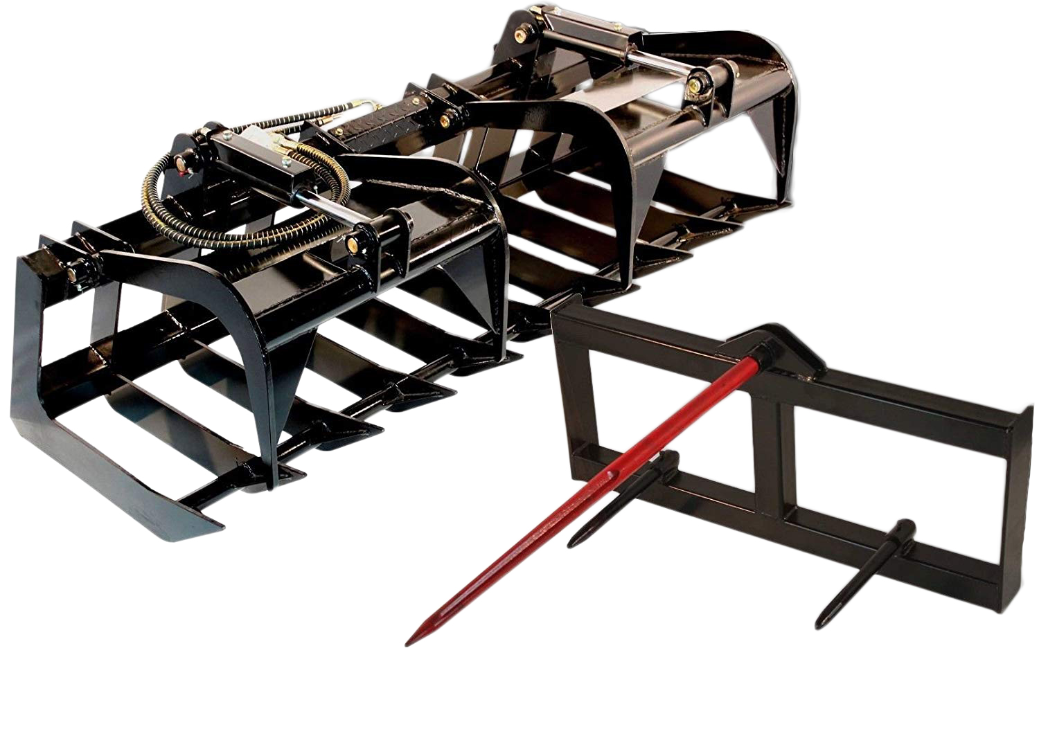 Titan 60" Grapple Bucket & Tractor Hay Spear Attachment Bobcat Kubota