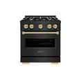 thumbnail image 2 of ZLINE Autograph Edition 30 in. 4.2 cu. ft. Classic Gas Range with 4 Burner Cooktop and Convection Gas Oven in Black Stainless Steel and Champagne Bronze Accents (CGRBZ-30-CB), 2 of 2
