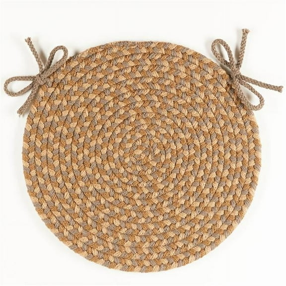 Rhody Rug TR52A015X015 15 in. Twin River Chair Pad, Natural & Multi Color