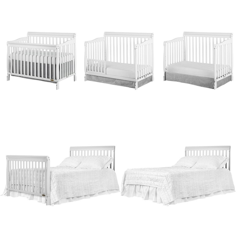 Dream On Me Ashton 5 in 1 Convertible Crib White Greenguard Gold and JPMA Certified