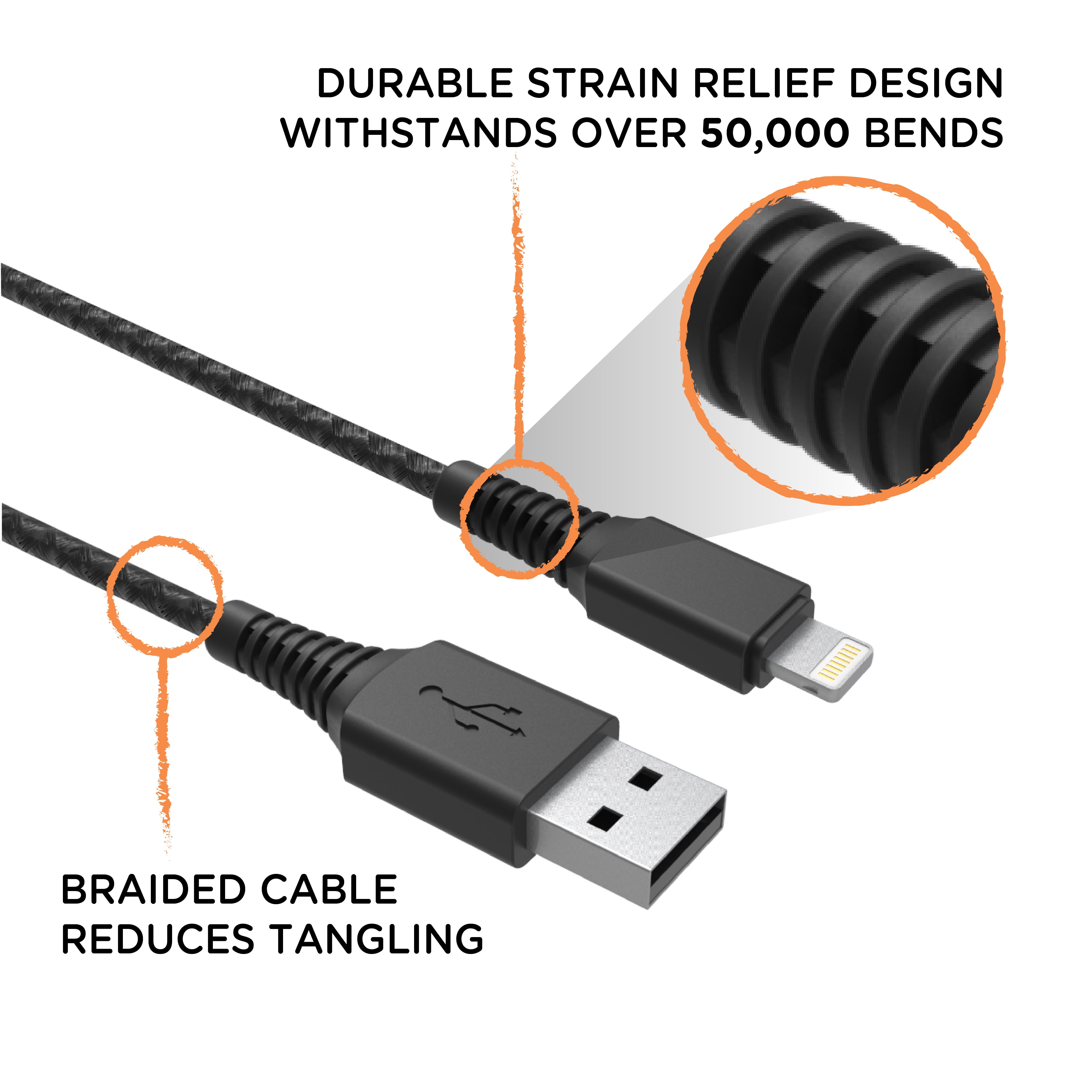 EcoSurvivor 8ft. USB Cable with Lightning™ Connector – 44849-TS1