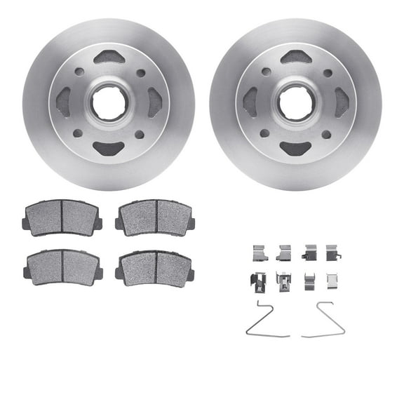 Dynamic Friction Company Front Brake Rotors with 5000 Advanced Brake Pads includes Hardware 6512-80079