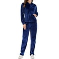 thumbnail image 2 of SHCKE Womens Velour Tracksuit Sets 2 Pieces Hoodies Sweatshirt & Pants Long Sleeve Sport Outfits Jogger Velour Sweatsuits Sets Hooded Sweatshirt and Sweat Pants Outfits, 2 of 8