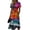 Hot Pink, variant on Vibrant Tropical Hibiscus Print Wrap Dress for Women - V-Neck Short Sleeve High Waist A-Line Midi Summer Beach Vacation Gown, Flowy Boho Holiday Party Dress with Cinched Waist Hot Pink S