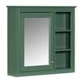 thumbnail image 5 of DEALTOPS Stylish Wall Mounted Bathroom Mirror Cabinet with Cabinet and Open Shelves, Green, 5 of 8