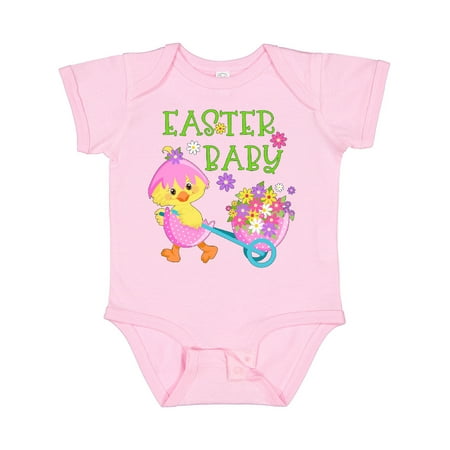 

Inktastic Easter Baby Hatching Chick with Flowers Gift Baby Boy or Baby Girl Bodysuit