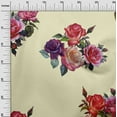 thumbnail image 2 of oneOone Organic Cotton Voile Fabric Leaves & Rose Watercolor Print Sewing Fabric BTY 42 Inch Wide, 2 of 4