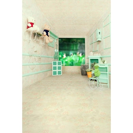 Image of ABPHOTO Polyester Indoor Wallpaper Ceiling Wall Floor Bears Children Studio Stand Props Photography Backdrops 5x7ft